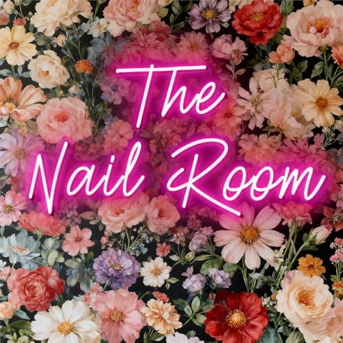 Image of Pink Nails Neon Sign for Wall Decor 15.8x8.7In | Dimmable Neon Nail Room Sign for Home Shop Spa Beauty Cosmetic Salon,Nail Room Decor Acessory,USB Powered
