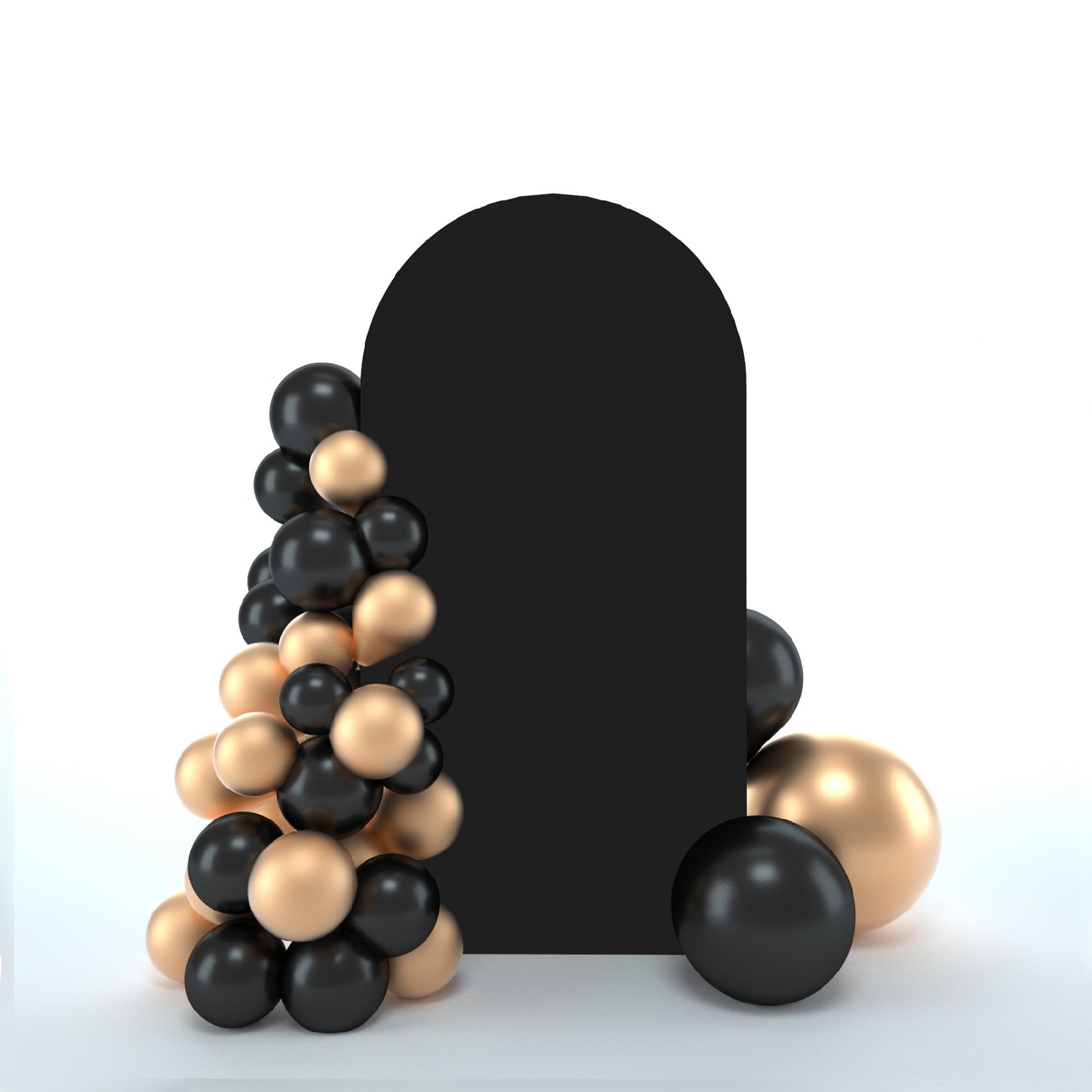 bricia Wedding Arch Backdrop Stand Cover, 6FT Double Sided Stretchy Arch Cover Fitted Wedding Birthday Party Banquet Decoration (Black 72''Lx31.2''W)