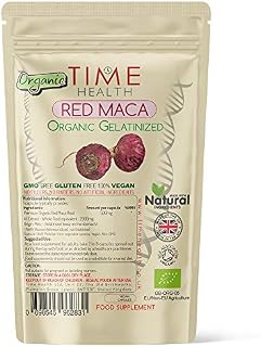 Maca - Organic: Red Maca Root 2000mg Capsules Gelatinized Certified Organic - UK Manufactured - Pullulan (120 Capsule Pouch)