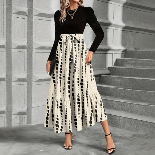 Womens Long Sleeve Maxi Dress Elastic Wasit 2025 Wedding Guest A Line Dresses Flowy Bohemian Casual Fall Winter Dress2