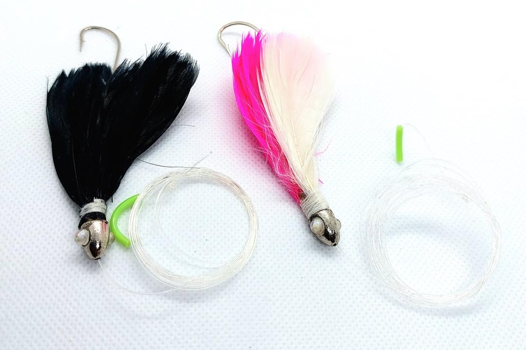Set da 2 Piume Pesca Traina Tombarelli Tonnetti Palamita Trainetta Piuma Mare