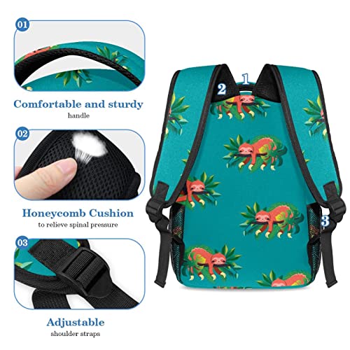 Sacs à dos Daypack paresseux rose avec trousse pour enfants - 4