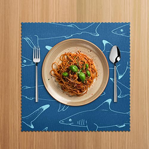 Sets de table requin multicolore 12x12 pouces, l'accessoire idéal contre les plats chauds