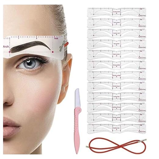 12 pares de plantillas para cejas + Eyebrow Shaper + soporte, set para un estilo perfecto de cejas sin conocimientos previos