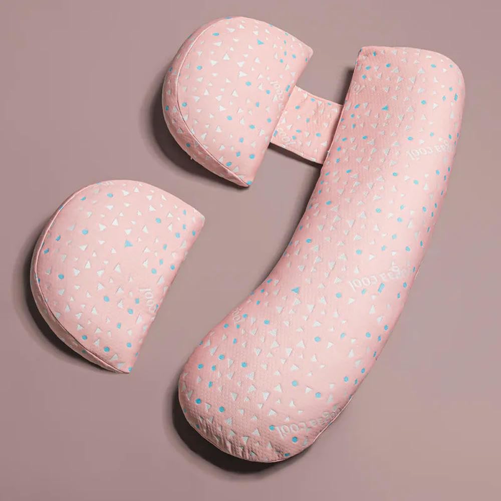 DYRBF, Cuscino per gravidanza a forma di U, per chi dorme di lato, a forma di H, con fodera in cotone, lavabile in lavatrice, supporto per pancia per donne incinte, rosa, bianco, verde, grigio