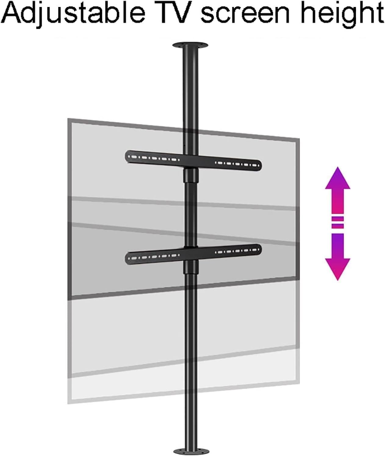 Supporto TV, supporto da parete for monitor, base for armadio rack girevole con divisorio da pavimento e telaio LCD a 360 gradi(170 205cm)