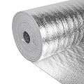 Reflective Insulation Roll 24in x 10Ft (3mm) Foam Core Radiant Barrier Double Reflective Aluminum Foil Wrap Insulation Sheet Thermal Shield for Winter RV Window Thermal Cold Insulation Summer Heat