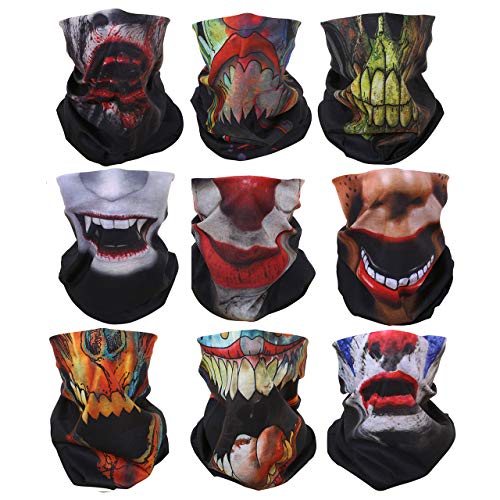 Preisvergleich Produktbild Mogokoyo 9 Stück Damen Herren Kinder Multifunktionstuch / Sturmmaske / Halstuch / Schlauchtuch / Face Shield (Gesicht)