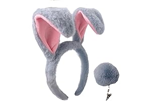 Atvscay Bunny Ears Headband and Tail: Plushy Delight for Rabbit Cosplay
