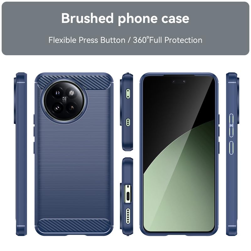 Image of Hybrid Carbon Fiber Back Case for Xiaomi 14 Civi 5G (Blue)