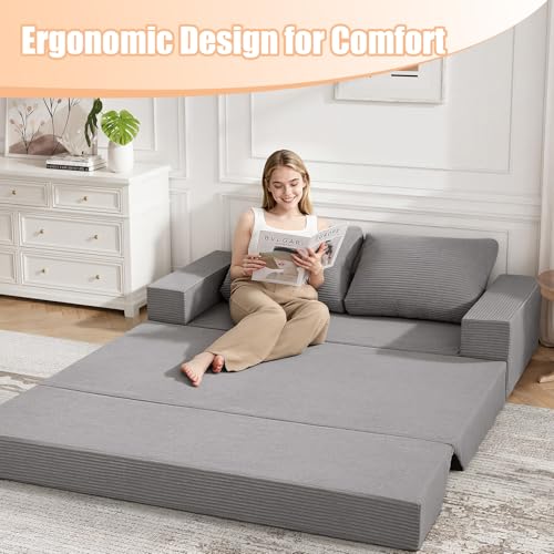 Image of COMAX Convertible Sofa Bed, Futon Sofa Bed, Folding Boneless Couches