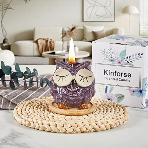 Kinforse Elegant Owl Design Lavender Scented Candle | Aromatherapy Candle Gift Set for Women, Birthday Gifts for Her | Thoughtful Birthday, Anniversary for Best Friend, Mom, Wife - Image 7