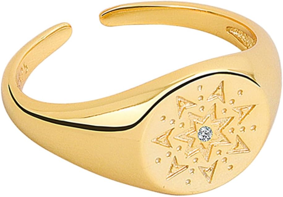 Compass Ring The Ring s for Adjustable Women Chic Finger Jewelry Women Hand Jewelry Female Hand Girl Finger Golden Copper