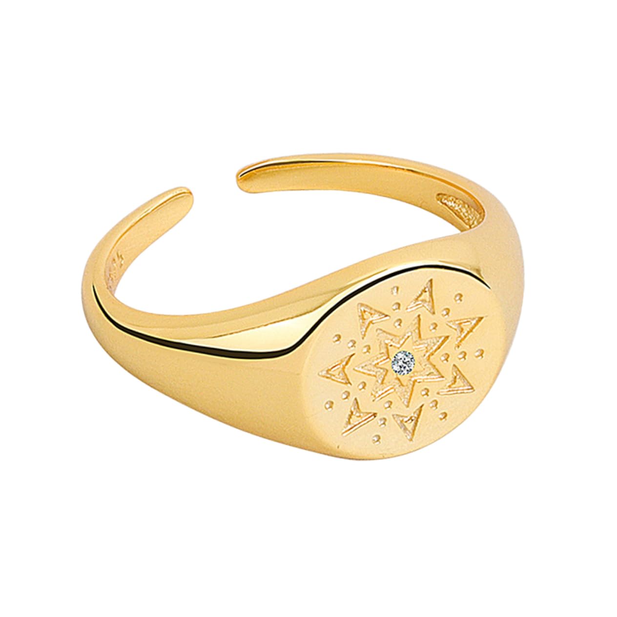 Compass Ring The Ring s for Adjustable Women Chic Finger Jewelry Women Hand Jewelry Female Hand Girl Finger Golden Copper