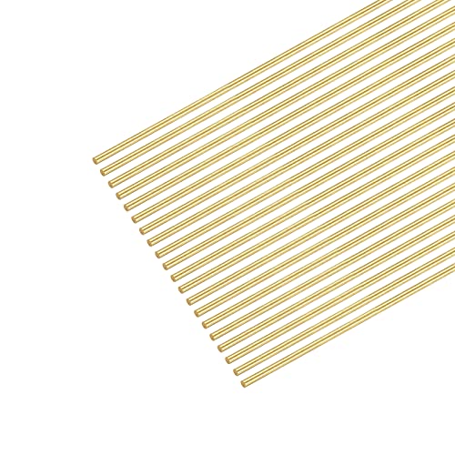 MECCANIXITY 0.6mm x 400mm, Brass Round Wire, Solid Brass Wire, Assorted Half Hard Wire for DIY Jewelry Making,Pack of 20