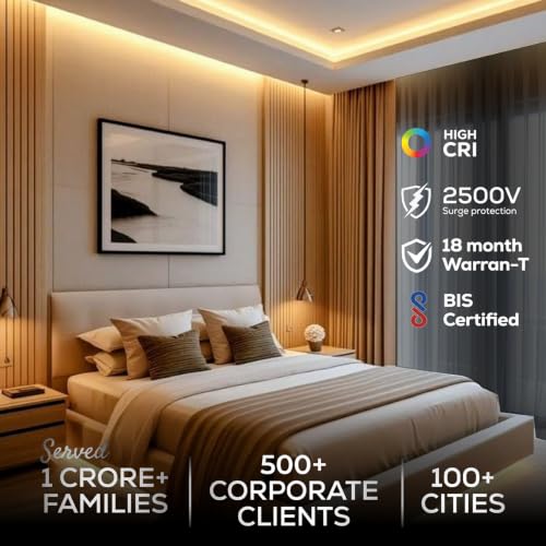 Image of Nortek Tisya 10 Meter Runs On 24V Warm White Cob Led Strip Lights Power Rated 12W /M 480 Led Light Per Meter LED Lights for Home, Bedroom, Living Room, TV, Diwali