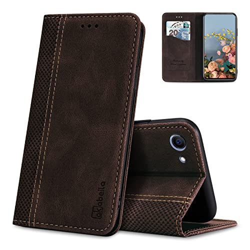 AKABEILA Cover per OPPO A73S 2018/Realme 1/OPPO F7 Youth Pelle Custodia per OPPO A73S 2018/Realme 1/OPPO F7 Youth Cover Flip Portafoglio Magnetica Stand Covers Frosted Porta Telefono Marrone scuro