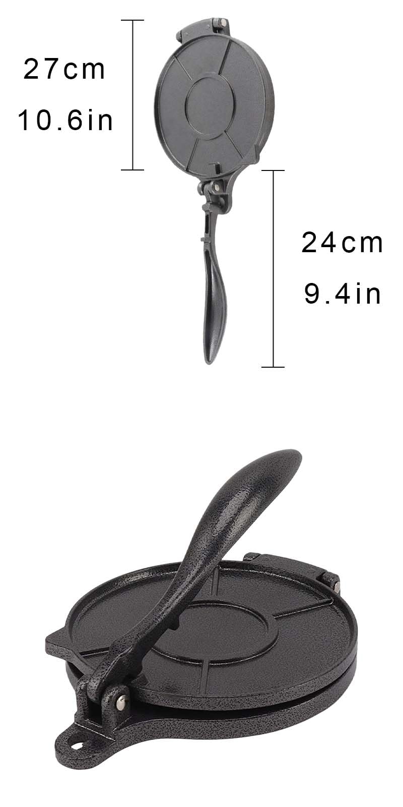 20 cm Machine à tortillas, avec manche en bois, raclette à poudre,Presseà tortillas,Presseà tacos lourde,Presseà moulerpresseà pâtisserie pour tortillas, peut être utilisé pour faire des crêpes.
