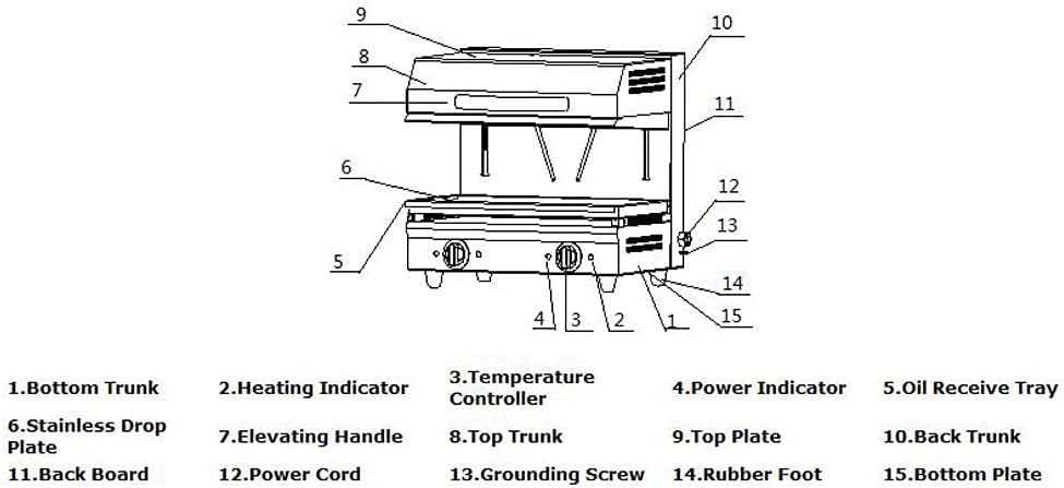 Commercial Griddles Electric Lift-Up Salamander Kitchen Equipment 4KW 220V