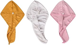 Beaupretty 3 Pçs Toalha De Banho De Microfibra Para Cabelos Secos Toalha De Secagem Rápida Toalha De Secagem Rápida Toalhas De Cabelo De Secagem Rápida Toalhas De Cabelo Para Mulheres