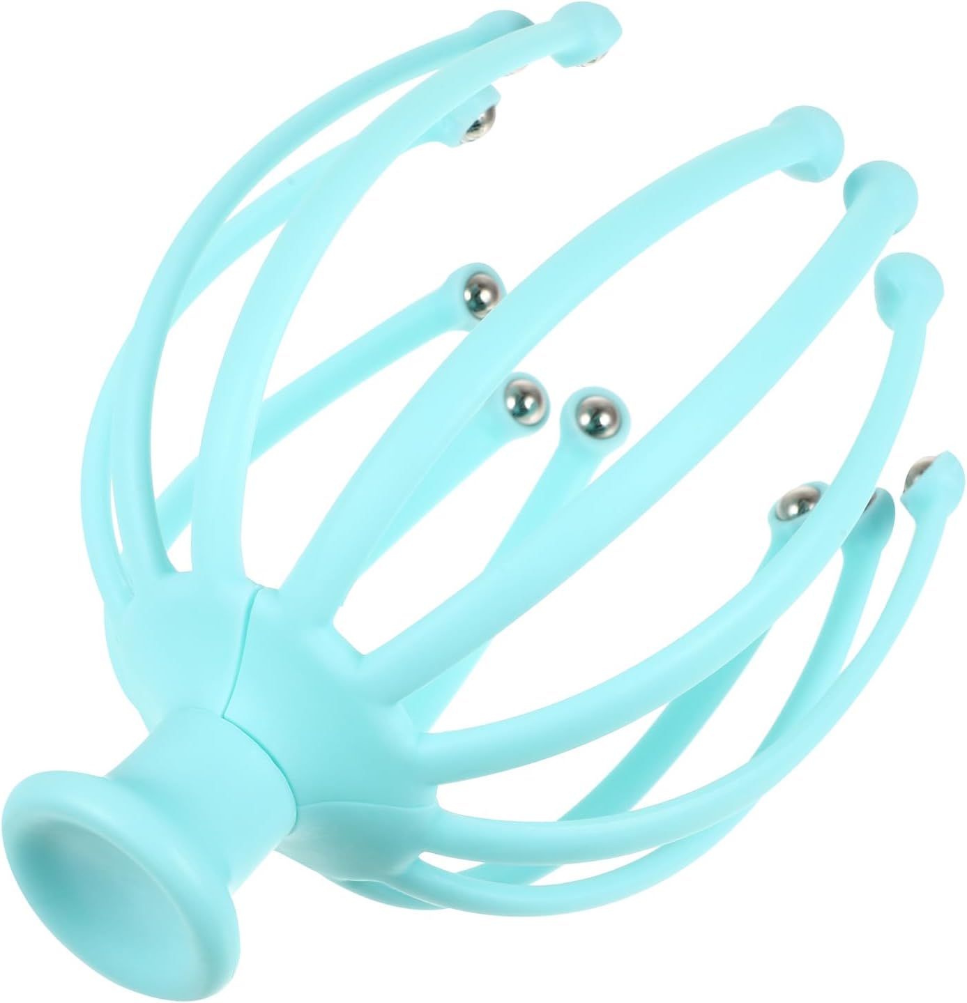 Healeved Octopus Head Massager 8-Finger Scalp Massage Tool for Stress Relief and Relaxation Portable Handheld Head Massager with Rolling Beads 6.18 Inch for Home Office Travel