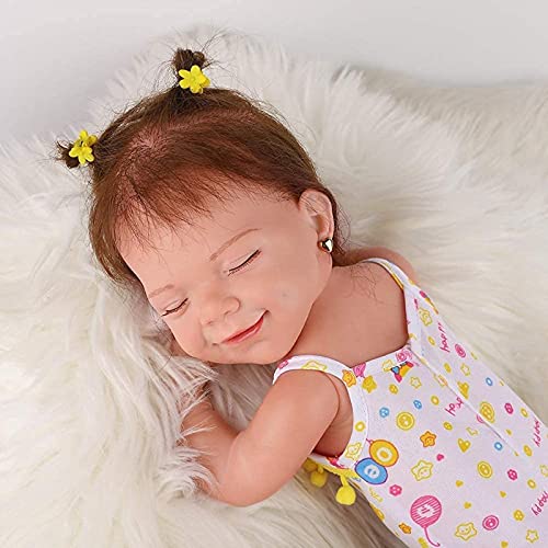 MWKL Niedliche Reborn Baby Reborn Puppe Vollsilikon Körper Wiedergeburt Puppe 20 Zoll Lebensechte Realistische… – Bild 3