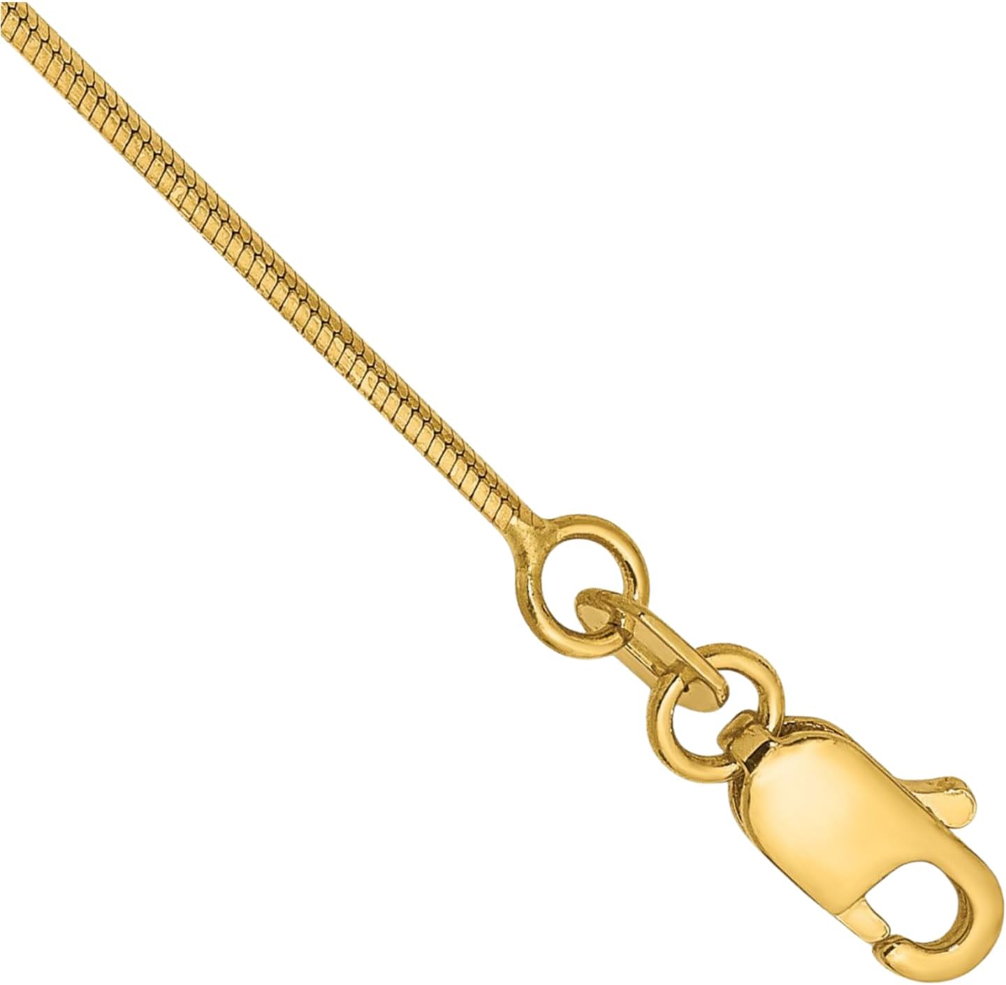IceCarats 14K Solid Yellow Gold 0.8mm Dainty Snake Chain Octagonal Herringbone Bracelet Diamond Cut