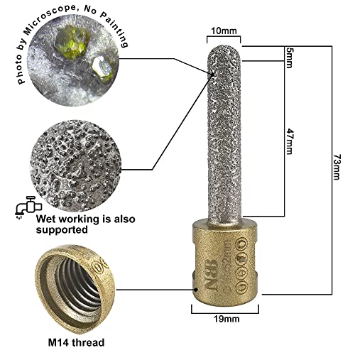 NBB Diamond Milling Cutter with M14, Diamond finger bit, diamond chamfer bit - Image 2