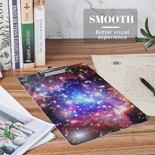 Porte document avec clip galaxie espace et planchettes A4