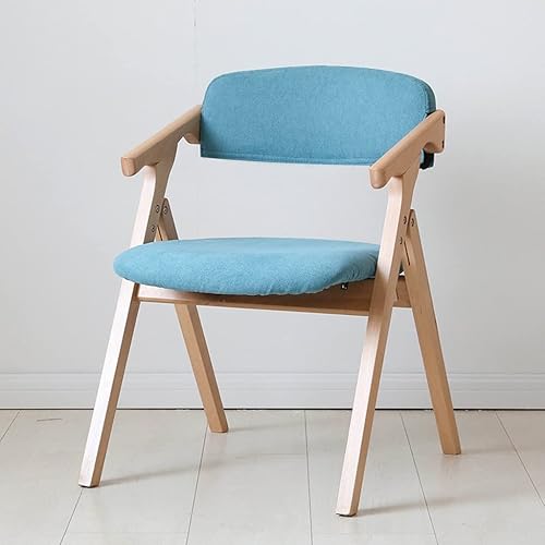 Miniatura 4 de Sillas plegables Muebles de madera maciza+tela Silla de comedor con reposabrazos Silla de dormitorio simple Tienda de la empresa Silla de recepción