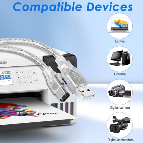 Herfair FireWire IEEE 1394 Cable,USB to 6 Pin Male to Male Cord,Data Transfer Adapter,FireWire 400 DV iLink Converter for Laptop to Camcorder,DV Camera to Computer Cable 1.8m - Image 2
