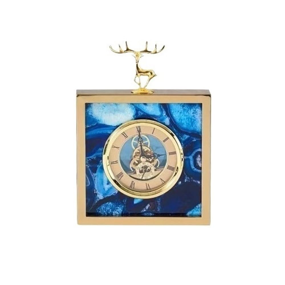 QINGGANG-0224 Mantel Clock Vintage Table Clock Metal Shelf Clocks Home Decoration for Fireplace Mantel, Desktop