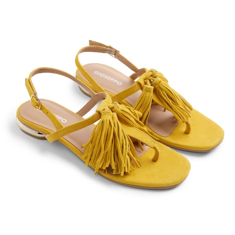 GIOSEPPO Escanaba, Women's T-Strap, Yellow, 38 EU