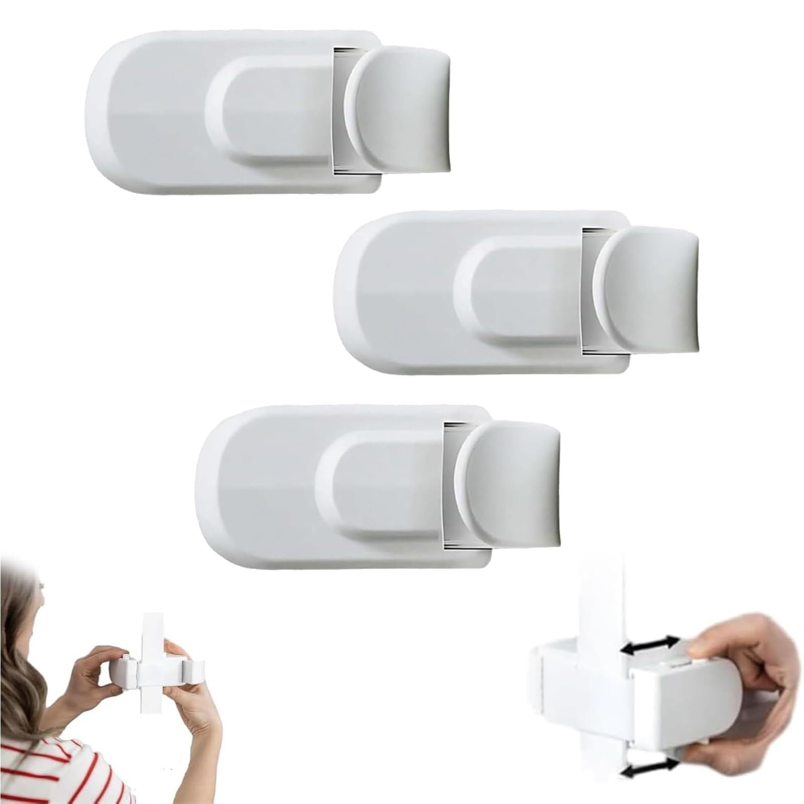 Blocca Porta Sicurezza Bambini Compatibile con Porte Standard (3pz) | Blocca Porta Bambini Facile da Installare, Nessun Attrezzo Richiesto (3pz)(3pcs)