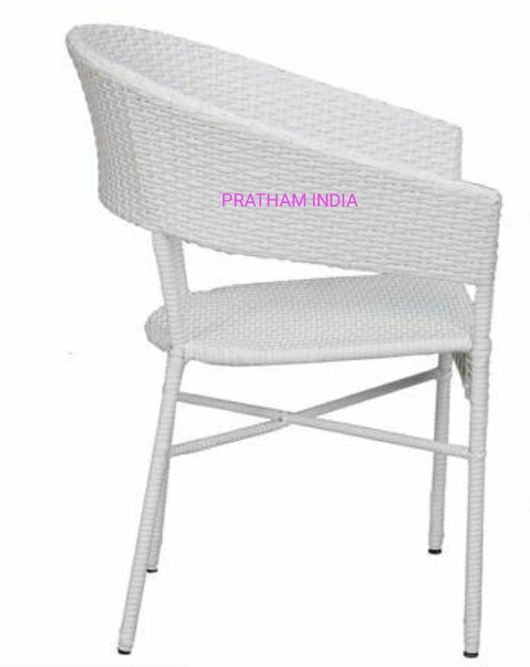 Image of India Garden Patio Seating Chair and Table Set Outdoor Balcony Garden Coffee Patio Furniture Sets with 1 Round Table and 2 Chairs Set (White Color)
