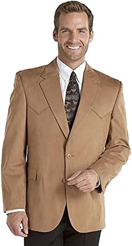 Circle S Houston Solid Micro-Suede Western Suit Jacket (60 R) Black