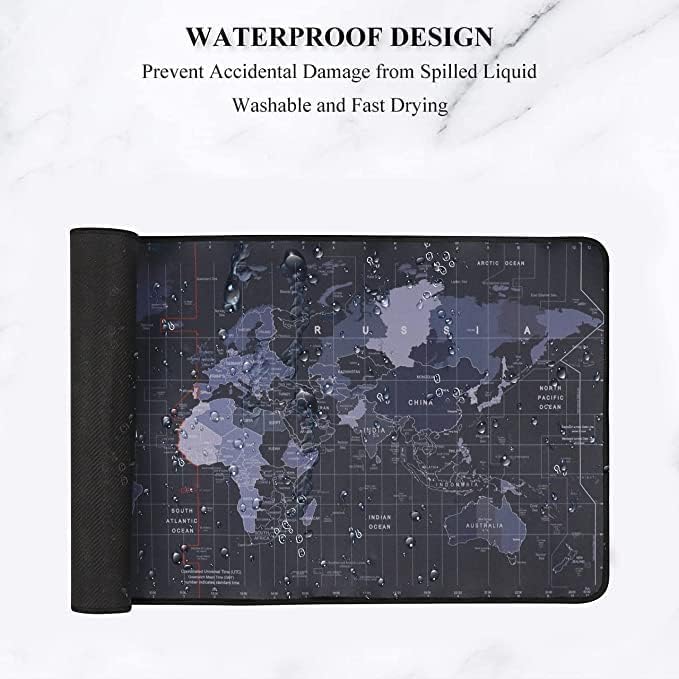 BHAVRUTT World Map Extra Large Gaming Mouse Pad & Keyboard Desk Mat | Anti-Slip Rubber for Computer & Laptop | 700L x 300W x 3H mm 1