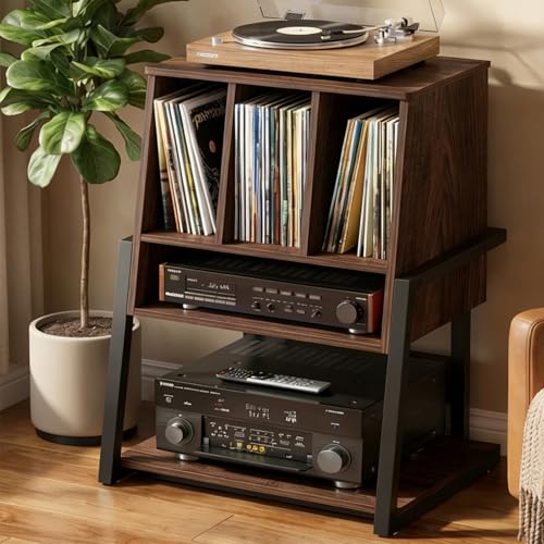 Homieasy Record Player Stand with Vinyl Storage