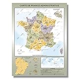 Vous apprécierez : grand Format classique, belle lisibilité, mappemonde des DROM incluse, les 5 Régions d'Outre-Mer, zoom sur la région parisienne, la Corse est à sa place, roulé sans pli.