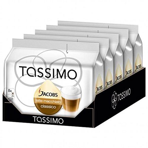 Bosch Tassimo 'Jacobs Latte Macchiato Classico' T Disc Coffee Machine Capsules (Pack of 5)
