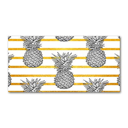 Crédence de cuisine 100x50cm dosseret en verre trempé anti-projections motif jaune ananas