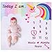 Kiddy Bliss Baby Monthly Milestone Blanket Girl - Large Baby Month Blanket for Baby Pictures, Baby Age Blanket, Milestone Unicorn Blanket are Great for Newborn Girl, Include Props and Headband