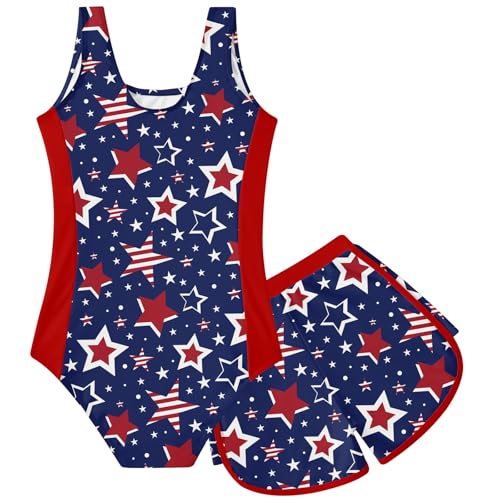 Image of TUONROAD Toddler Girls One Piece Swimsuit 2Pcs Bathing Suit Kids Swimwear with Short for 3-9