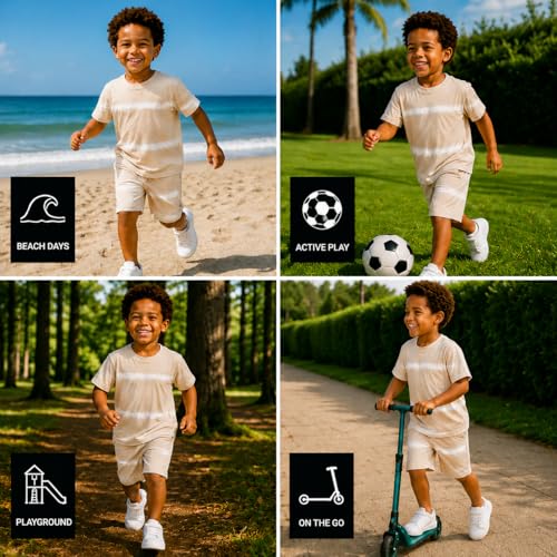 Image of Volcom Toddler Baby Boy Shorts Set - 2 Piece Short Sleeve Graphic Tees and Shorts Infant Toddler Little Boys Summer Outfits