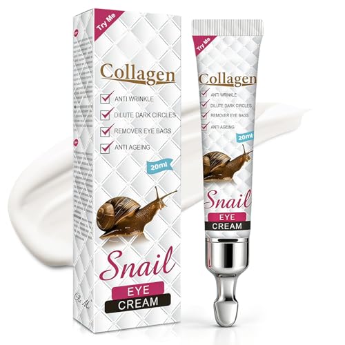 Crema Contorno de Ojos Hidratante Antiarrugas, Crema Contorno de Ojos Lifting, Extracto de Colágeno y Caracol, Anti Edad para Ojeras, Bolsas, Patas de Gallo e Hinchazón, 20Ml