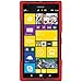 Amzer Double Layer Hybrid Case Cover with Kickstand for Nokia Lumia 1520 - Retail Packaging - Black/Red