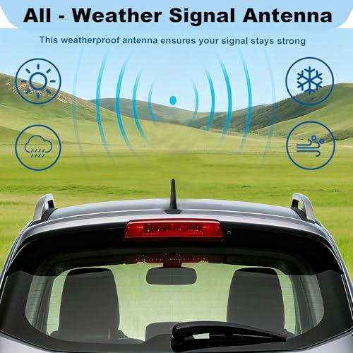 2 Piezas Antena de Coche 6.5cm, Mini Antena de Automóvil FM/Am/con 6 Tornillos M4/M5/M6 Universales, Accesorio Techo Coche Compacto para Mejor Recepción de Radio - imagen 4