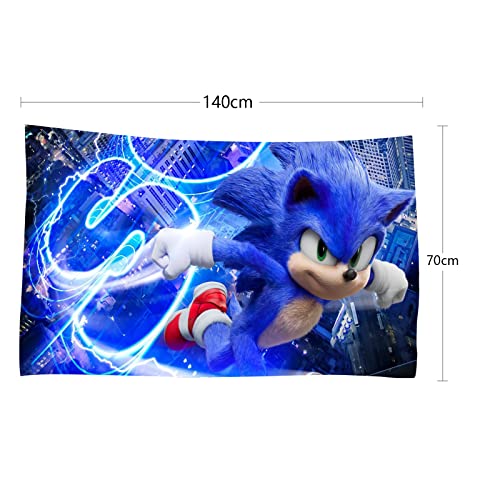 Inthink Sonic The Hedgehog 3D Print Bath Towel For Kids Pool Towel Children's Bath Sheets Ultra Soft Super Absorbent Durability Beach Sauna Bathroom Face Towels Teens Adults Daily Use #TOP1