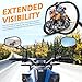 8mm 10mm Motorcycle Oval Rear View Mirrors Compatible with Cruiser Chopper Street Bike Standard Bike(Black#1)
