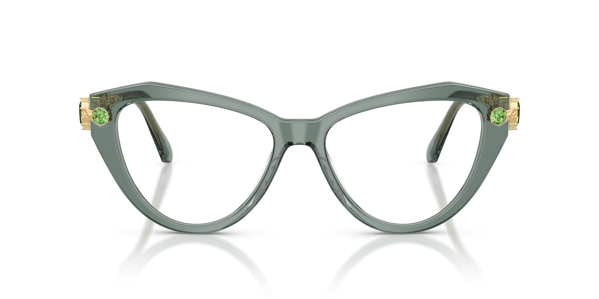 Swarovski Green Sk2047 1043 Woman Optical Frames Acetate Cat Eye Normal
